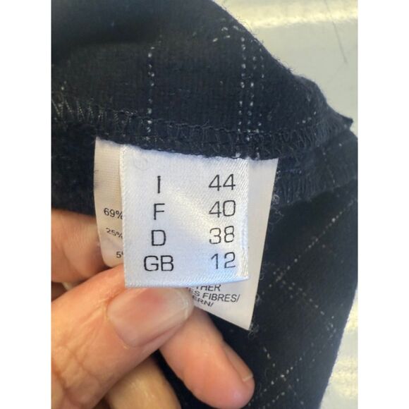 Antonelli Firenze Italy Blue/Grey Houndstooth Dress Leather Collar E44 US8 - Picture 10 of 12